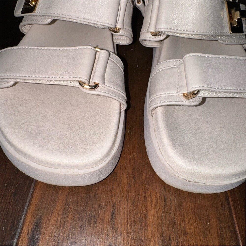 Steve Madden Mona Slingback Footbed Platform Sandals Womens 7.5 Light Beige - Picture 8 of 11